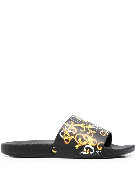 versace jeans couture slides women's